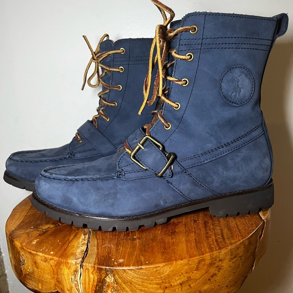 Ralph Lauren Navey suede leather lace up ranger boots- size 10 - Picture 1 of 10